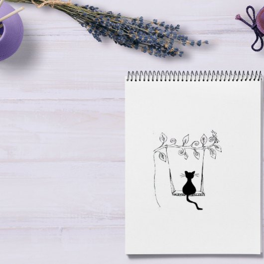 Tampons Encreurs Cat On Swing Wood Stamp