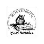 Tampons Encreurs Ce Livre Appartient À, Chouette Livre (Impression)