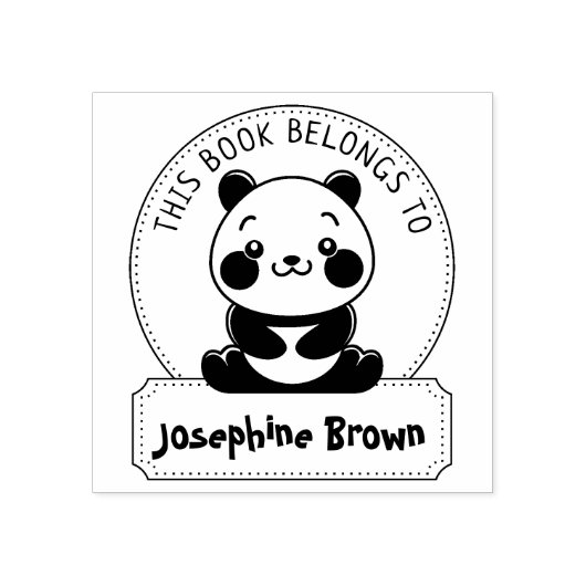 Tampons Encreurs Ce Livre Appartient À, Cute Panda, Child Book (Impression)