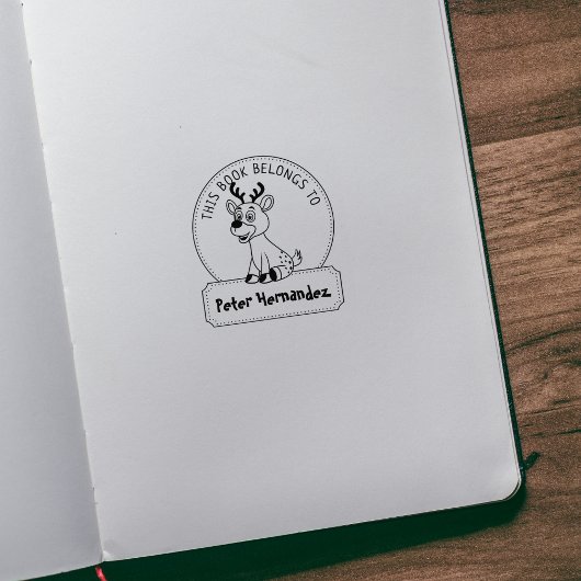 Tampons Encreurs Ce Livre Appartient À, Joli Cerf, Livre Enfant