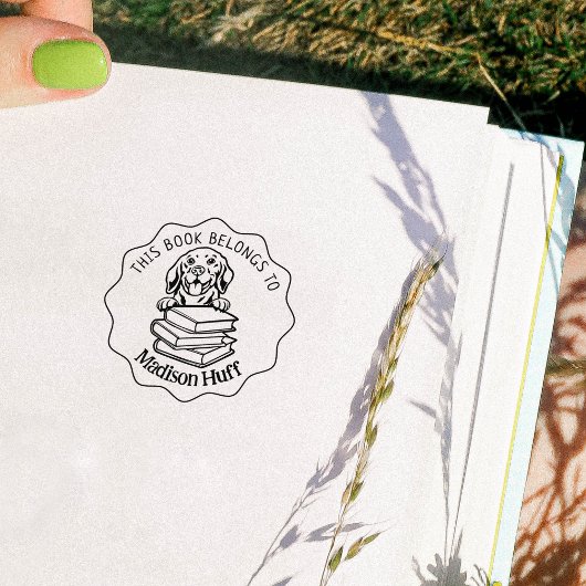 Tampons Encreurs Ce Livre Appartient À, Joli Livre Beagle