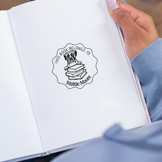 Tampons Encreurs Ce Livre Appartient À, Joli Livre Boxer