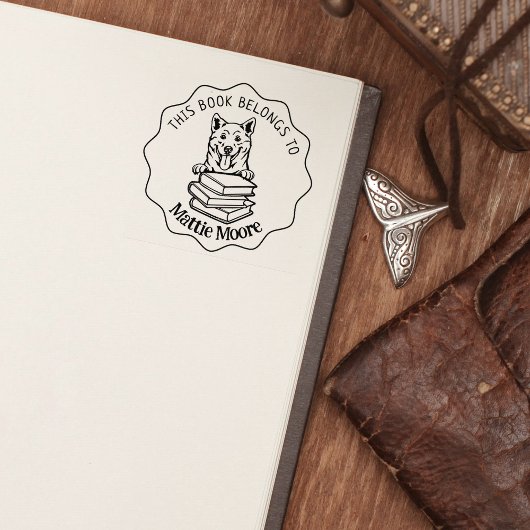 Tampons Encreurs Ce Livre Appartient À, Joli Livre Shiba Inu