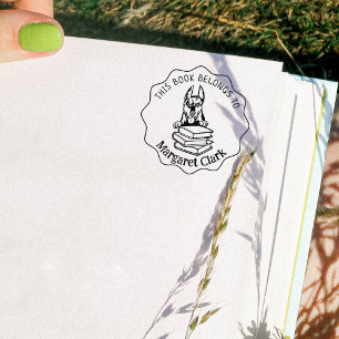 Tampons Encreurs Ce Livre Appartient À, Mignon Doberman