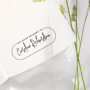 Tampons Encreurs Ce Livre Appartient À Modern Script Name Bookplate