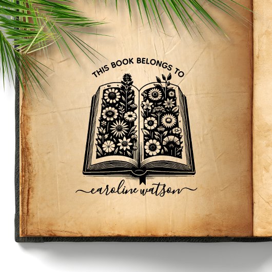 Tampons Encreurs Ce livre appartient au livre Floral Caoutchouc Tim