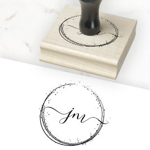 Tampons Encreurs Cercle Dots-Art, Monogramme, Écriture manuscrite