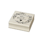 Tampons Encreurs Cercle Feuille Moderne Nom Personnalisé Fait À La (Tampon)