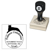 Tampons Encreurs Cercle noir Chat Adresse de retour Timbre personna (Tamponné)