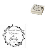 Tampons Encreurs Cercle Roses Romantiques Enregistrer La Date (Tamponné)