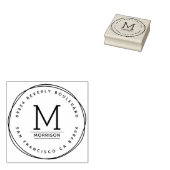 Tampons Encreurs Cercles à main | Adresse initiale de retour person (Tamponné)