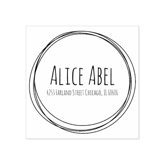 Tampons Encreurs Cercles de Doodle Timbre en caoutchouc (Impression)