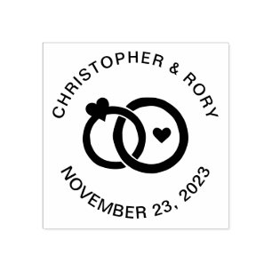 Tampons Encreurs Cercles de Mariage moderne Simple Couple sur mesur
