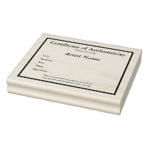 Certificat d'authenticité Modèle d'art