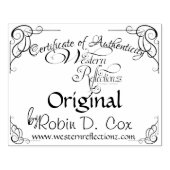 Tampons Encreurs Certificat d'authenticité ~ Original (Impression)