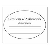 Tampons Encreurs Certificat ovale d'authenticité Timbre d'oeuvre (Impression)