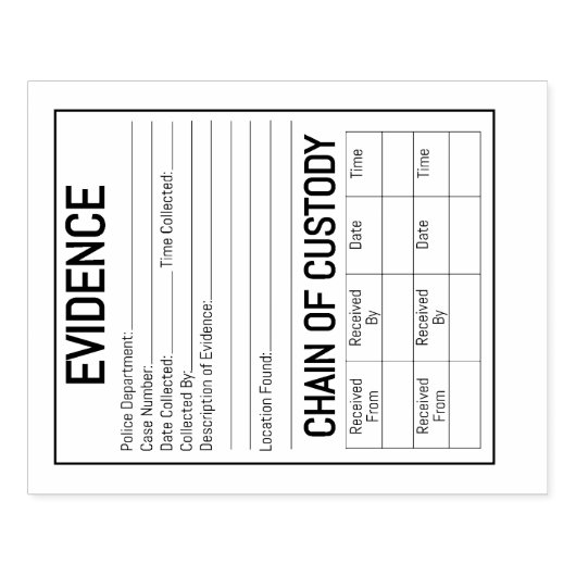Tampons Encreurs Chaîne de possession des preuves jeu de rôle sur l (Impression)