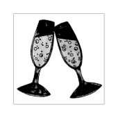 Tampons Encreurs Champagne Verre Toast Bubbles Cheveux Mariage (Impression)