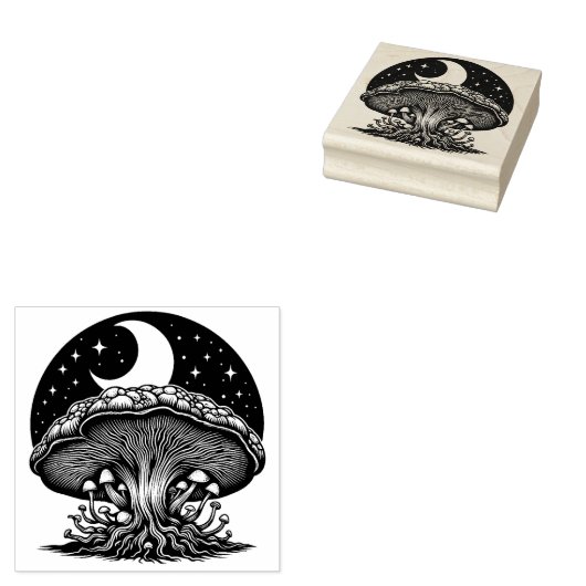 Tampons Encreurs Champignons et Timbre en caoutchouc de lune (Tamponné)