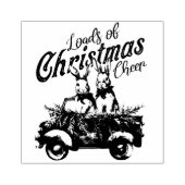 Tampons Encreurs Charges de lapins de Noël en Camion Retro (Impression)