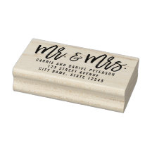 Charme brossé Timbre en bois personnalisé