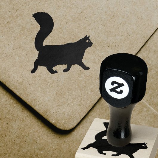 Tampons Encreurs Chat à pied | Kitty à poil long à queue flottante
