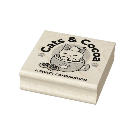 Tampons Encreurs Chat adorable en Mug Conception de vacances - Chat (Tampon)