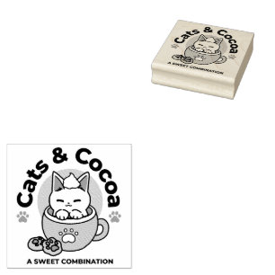 Tampons Encreurs Chat adorable en Mug Conception de vacances - Chat