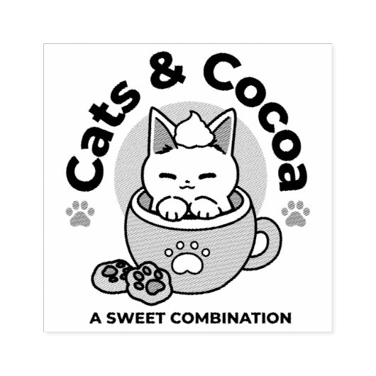 Tampons Encreurs Chat adorable en Mug Conception de vacances - Chat (Impression)