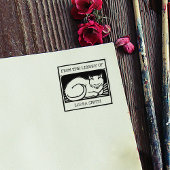 Tampons Encreurs Chat Ancien De La Bibliothèque De