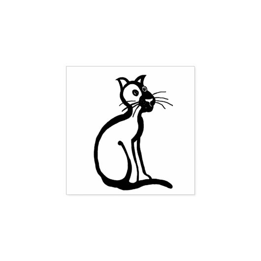 Tampons Encreurs Chat assis mignon (Impression)
