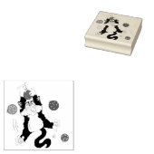 Tampons Encreurs Chat de Noël noir blanc Tuxedo (Tamponné)