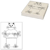 Tampons Encreurs Chat en pot de fleurs (Tamponné)