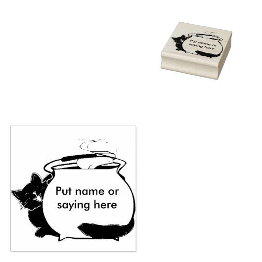 Tampons Encreurs Chat et chaudron 2 illustrations timbre d'art (Tamponné)