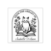 Tampons Encreurs Chat floral, Plaque personnalisée (Impression)