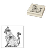 Tampons Encreurs Chat, Mandala Chat Timbre d'art en bois (Tamponné)