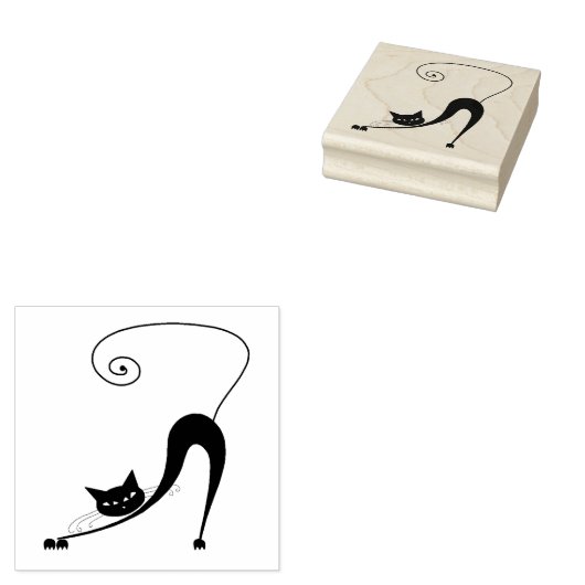 Tampons Encreurs Chat merdique Noir Kitty Timbre en caoutchouc pers (Tamponné)