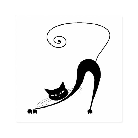Tampons Encreurs Chat merdique Noir Kitty Timbre en caoutchouc pers (Impression)