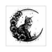 Tampons Encreurs Chat mignon sur la lune du croissant (Impression)