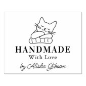 Tampons Encreurs Chat mignonne fait main avec amour, Grand Timbre e (Impression)