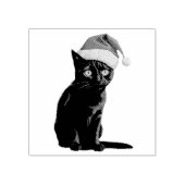 Tampons Encreurs Chat Noir de Noël tendance à Santa Hat (Impression)