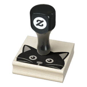 TAMPONS ENCREURS CHAT NOIR EN CAOUTCHOUC