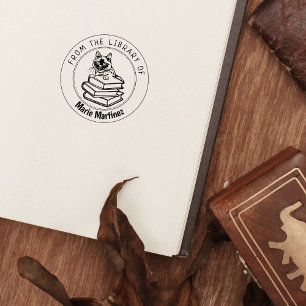 Tampons Encreurs Chat Siamais, Livre De La Bibliothèque De