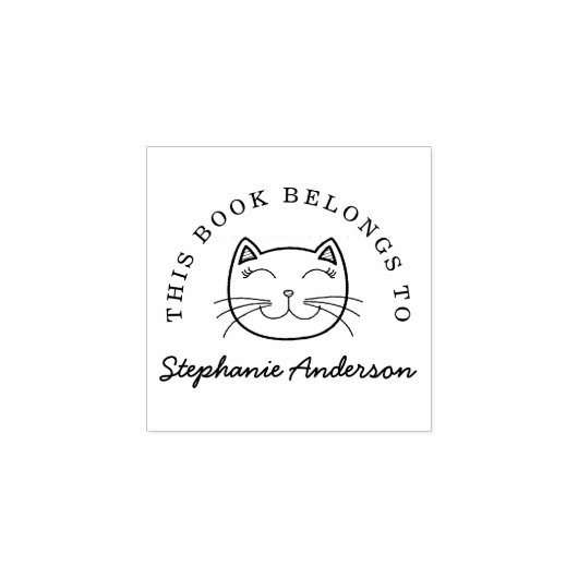 Tampons Encreurs Chat souriant | Personnaliser Ce Livre Appartient (Impression)