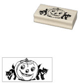 Tampons Encreurs Chats vintages d'Halloween et Jack O'Lantern (Tamponné)