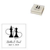 Tampons Encreurs Chess King and Queen Pieces Wedding Design (Tamponné)