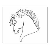 Tampons Encreurs Cheval Head, Line Art, Grand Timbre en caoutchouc  (Impression)