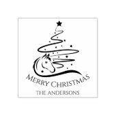 Tampons Encreurs Cheval sapin de Noël noir et blanc Equestre (Impression)