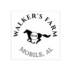 Tampons Encreurs Cheval vintage élégant double monogramme Timbre