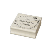 Tampons Encreurs Chic Belle Fleur Ronde Nom de famille (Tampon)